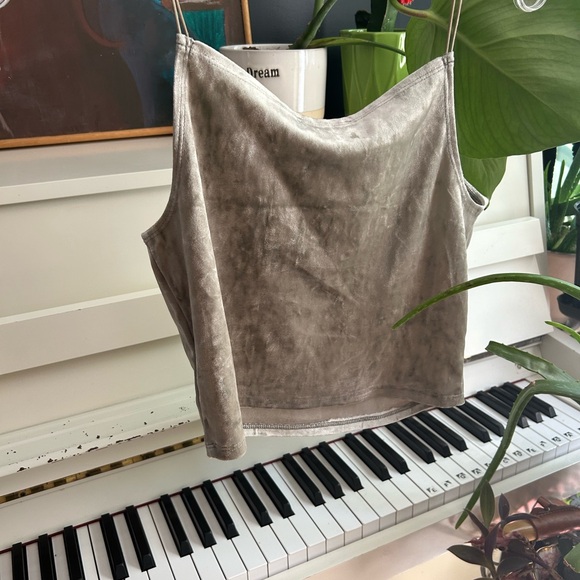 Forever 21 Metallic Gray Olive Camisole M - Picture 9 of 14